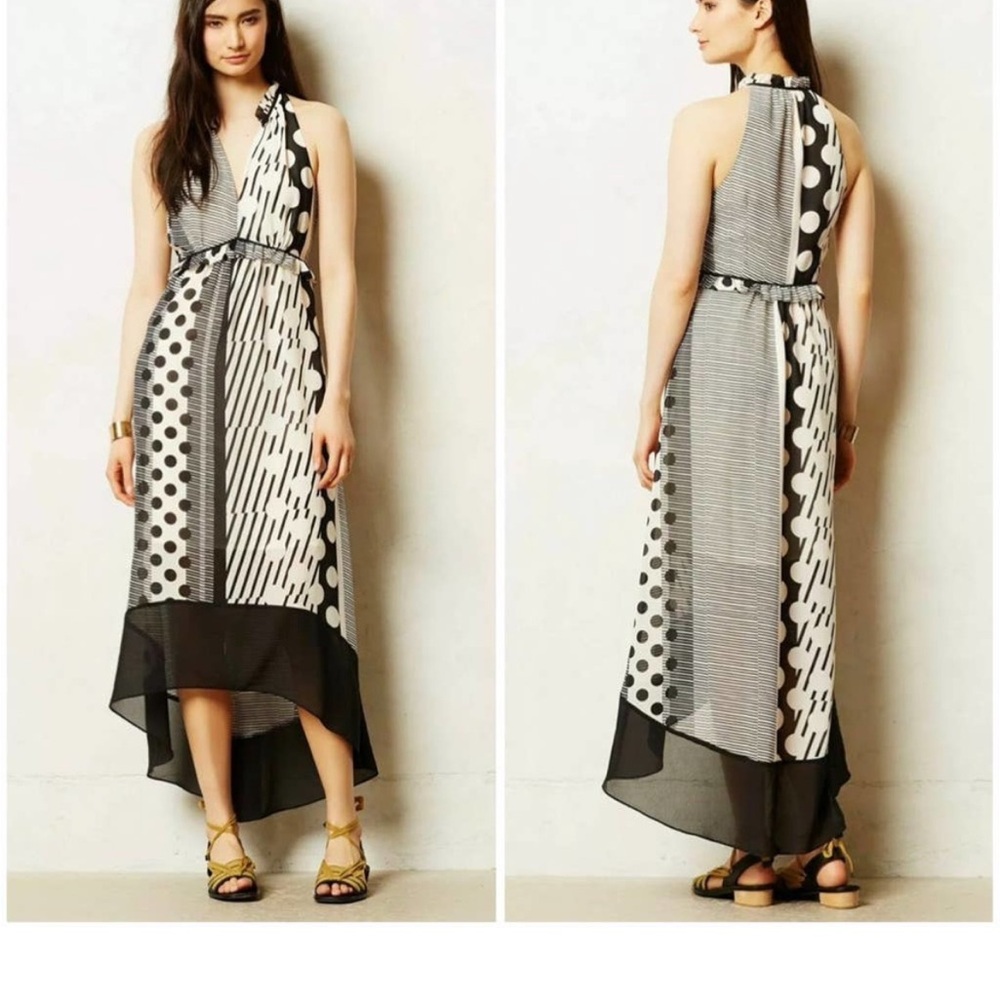 MAEVE Anthropologie brand summer black and white dress.